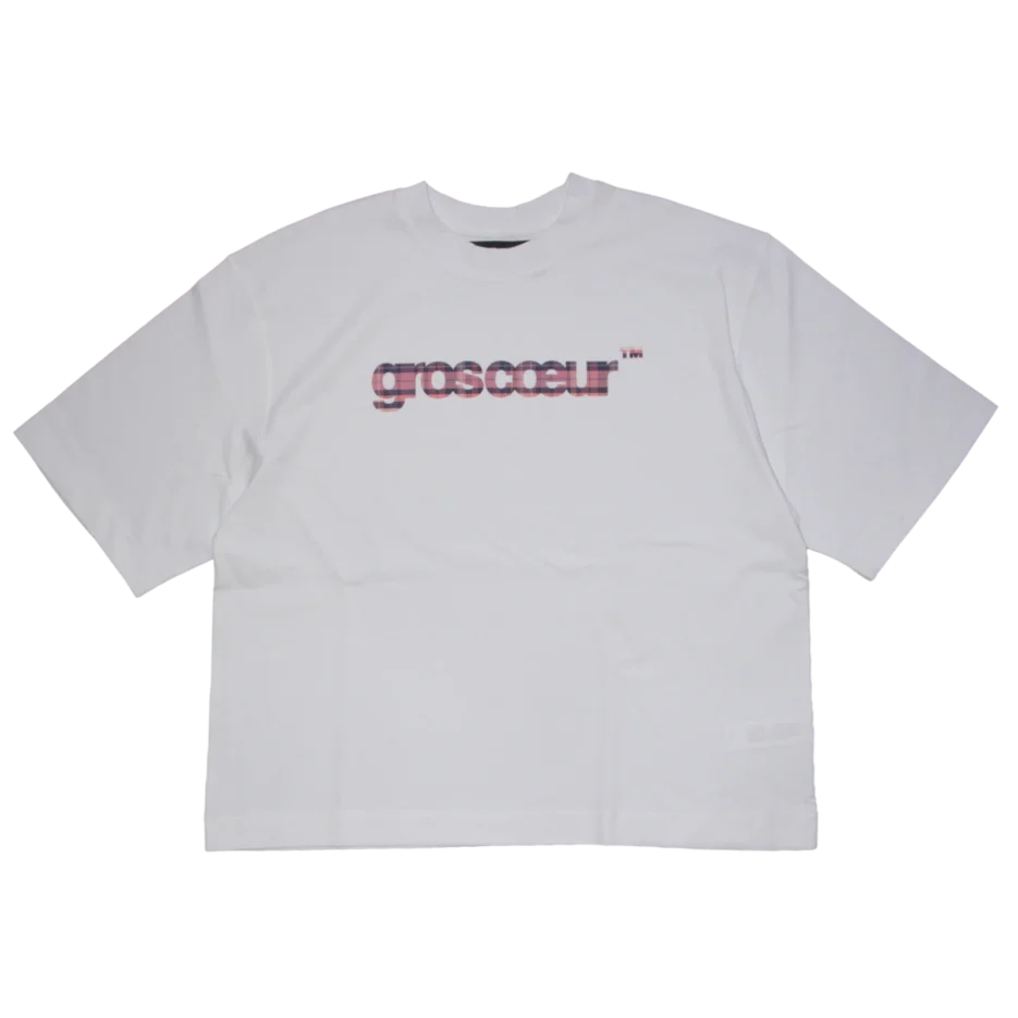 white&pink tartan tee